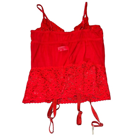 Escante Womens Size Large Red Lace Lingerie Garter Straps Suspender Adjustable - Picture 2 of 13